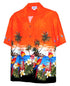 Pacific Legend Men's Parrot Island Border Print Hawaiian Shirt