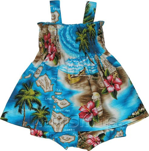 RJC Baby Girls Hibiscus Hawaiian Island Elastic Tube Top 2pc Set