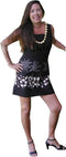 Women’s A-Line Dress – Hibiscus Palm Border Print – Slimming Bodice