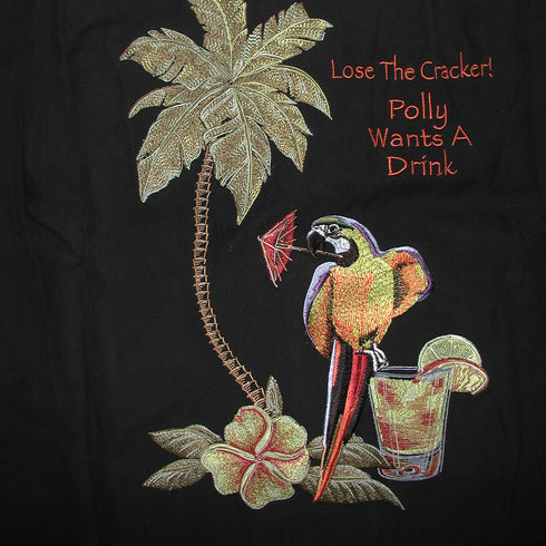 Polly Wants a Drink Mens Weekender Embroidered Shirt