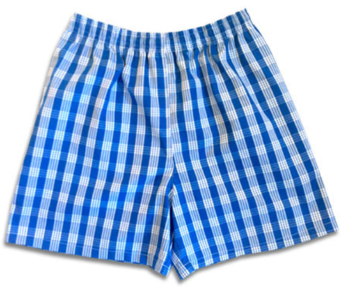 Pineapple Juice Mens Palaka Plaid Elastic Waistband Vintage Shorts