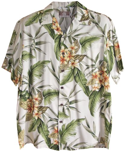 RJC Mens Yellow Plumeria Garden Rayon Shirt