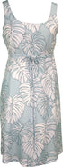 Monstera Leaf Women's Empire Tie Front Hawaiian Dress (Regular Fit)