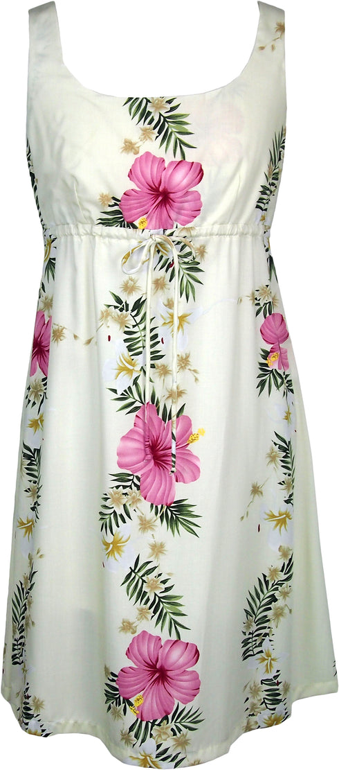 Paradise Lei Women's Empire Tie Front Hawaiian Dress (Regular Fit)