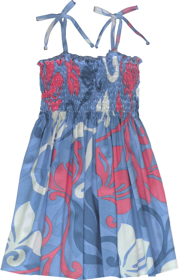 Summer Wind Girl's Hawaiian Smocked Dress