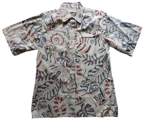 Made in USA - Go Barefoot Men's Abstract Monstera Reverse Aloha Shirt