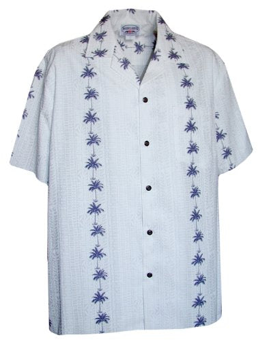 Pacific Legend Mens Traditional Hawaiian Lei Panel Shirt
