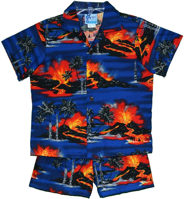 Kilauea Big Island Volcano Boy's 2pc Cabana Set