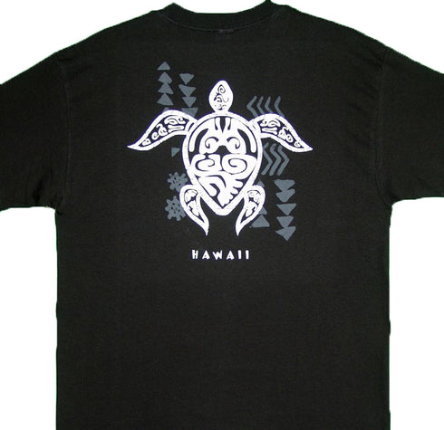 Tribal Turtle Screenprinted Hawaiian T-Shirt