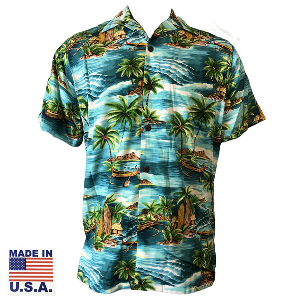 Outrigger Men's Classic Hawaiian Custom Made Shirt (Big or Tall Size)