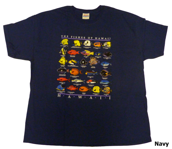 Fishes of Hawaii Islands Screenprinted Hawaiian T-Shirt
