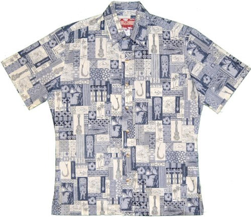 RJC Mens Tapa Tiki Ukulele Reverse Shirt