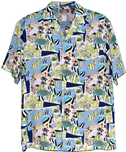 RJC Mens Tropical Fish Snapshot Rayon Shirt