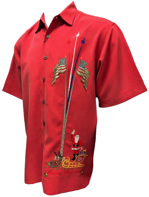 Merry Christmas U.S. Flags & Santa