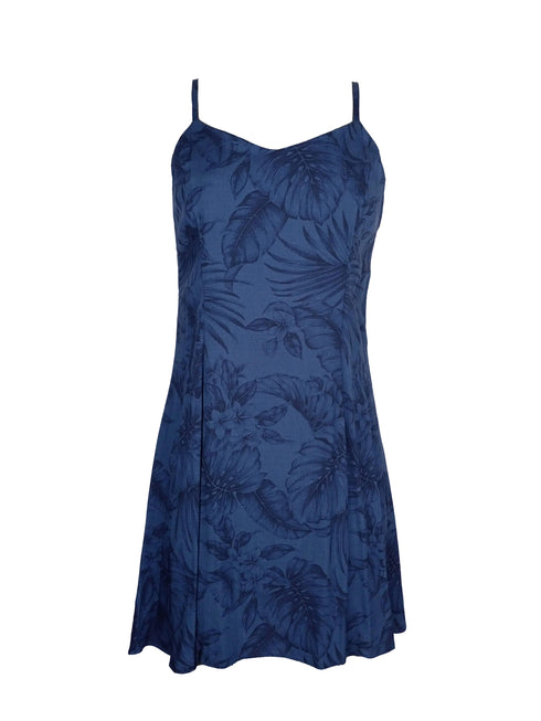 Midnight Garden Women's Princess Seam Flared Hawaiian Dress (Petite Size)