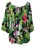 RJC Womens Parakeet Lush Garden Peasant Blouse