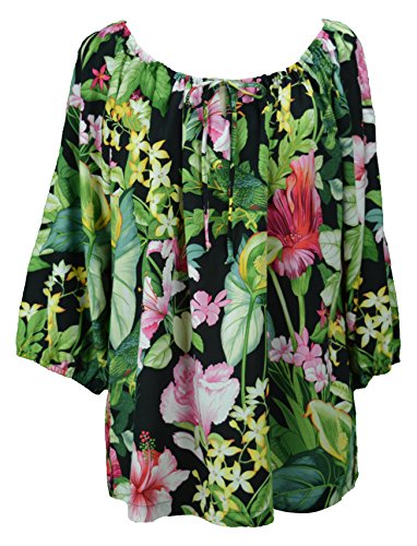RJC Womens Parakeet Lush Garden Peasant Blouse
