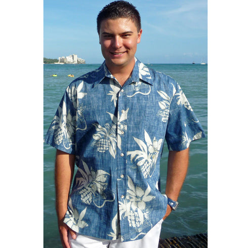 RJC Mens Ukulele Pineapple Reverse Shirt