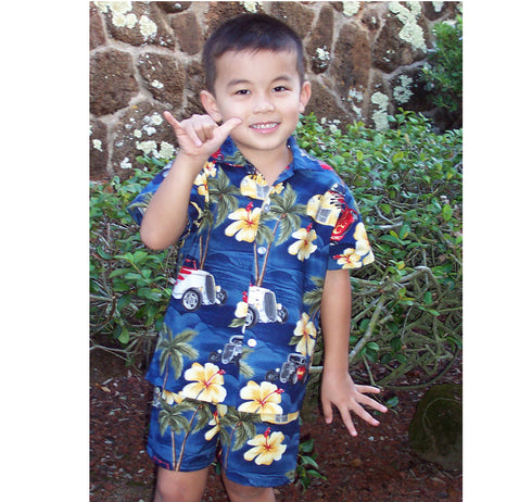 RJC Boys 6 Months to 7 Toddler Hibiscus Drag Racer 2pc Set