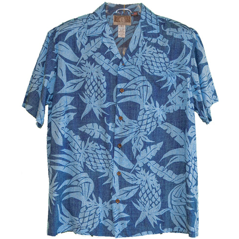 Hala Pineapples Hawaiian Aloha Mens Rayon Shirt