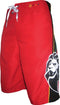 HIC Nesta Peached Microsuede Boardshorts in Red - 29