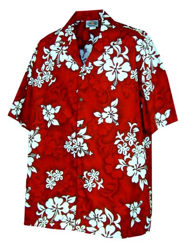 Pacific Legend Mens Shadow White Hibiscus Shirt