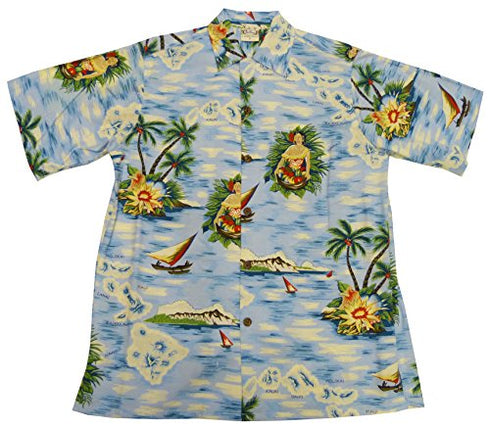 Go Barefoot Mens Aloha Maid Vintage Fujiette Rayon Shirt