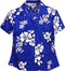 Pacific Legend Women's Shadow White Hibiscus Fitted Shirt