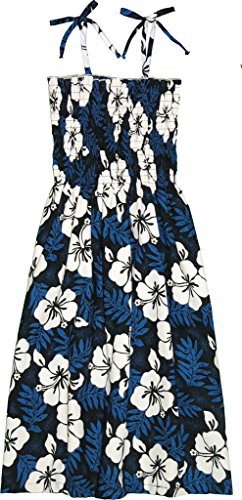 Women’s Smocked Tube Dress – White Hibiscus Fern Print