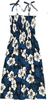 Women’s Smocked Tube Dress – White Hibiscus Fern Print