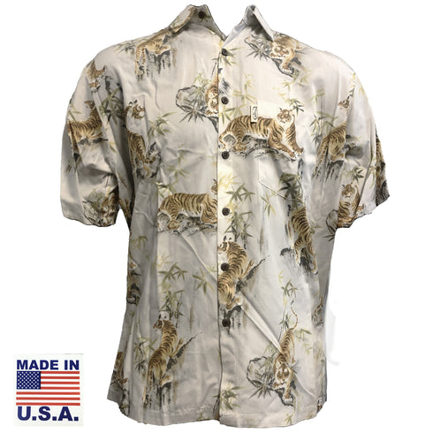 Tigers Faded Men's Classic Hawaiian Shirt (Regular Size)