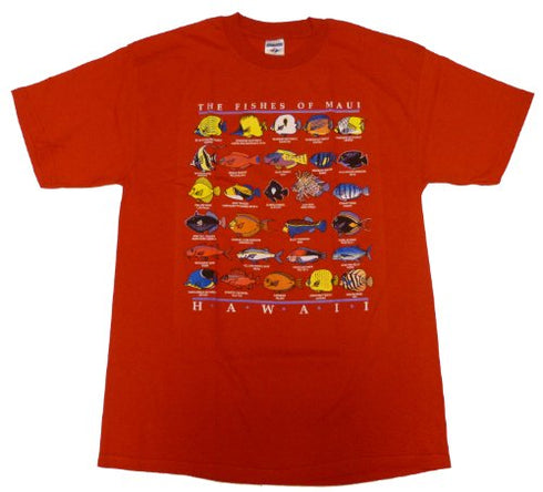 RJC Men's The Fishes of Maui Hawaiian Tshirt - Maui Imprint
