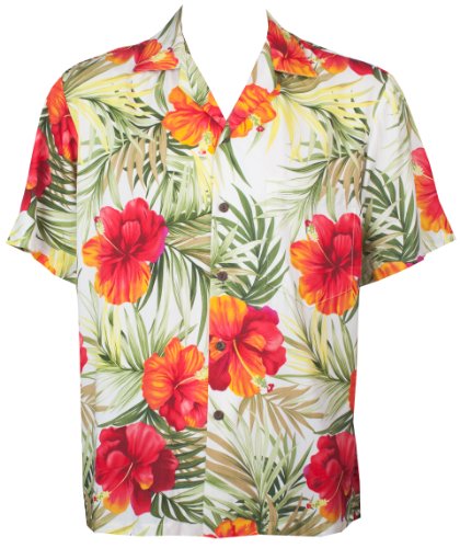 Two Palms Mens Big Hibiscus Rayon Shirt