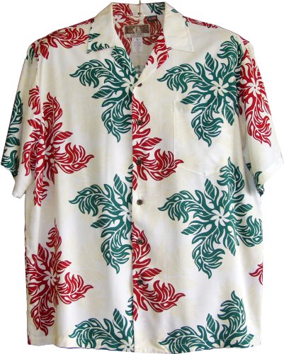 RJC Mens Hawaiian Christmas Snowflake Rayon Shirt