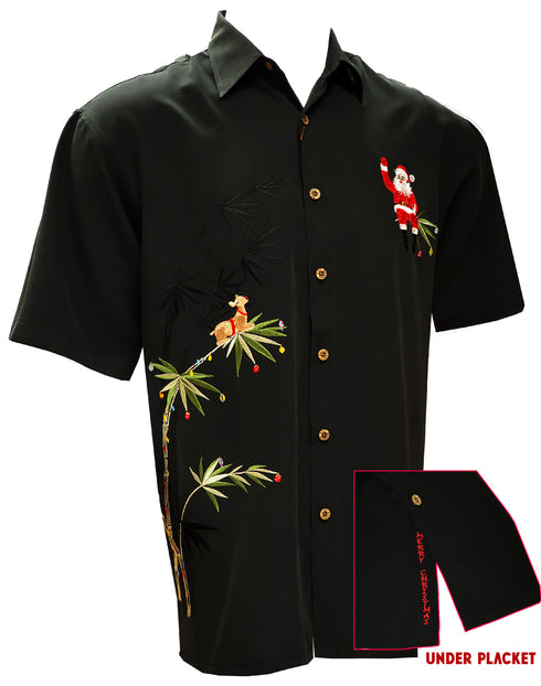 Flying Santa Embroidered Christmas Shirt