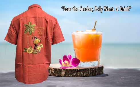 Polly Wants a Drink Mens Weekender Embroidered Shirt