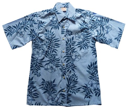 Made in USA - Go Barefoot Men's Mini Tahitian Reverse Aloha Shirt