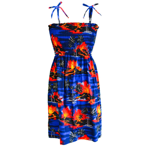 Kilauea Big Island Volcano Womens Elastic Tube Top Sundress