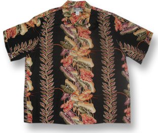 Anthurium Panel Kamehameha Men's Hawaiian Aloha Rayon Vintage Shirt