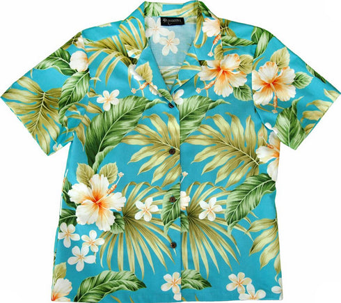 Full Bloom Women's Hawaiian Camp Shirt