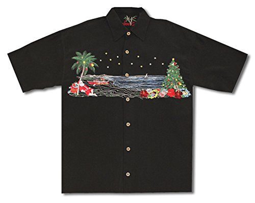 Bamboo Cay Mens Christmas In Paradise Embroidered Shirt