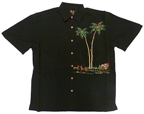 Bamboo Cay Mens Peek A Boo Santa Embroidered Shirt
