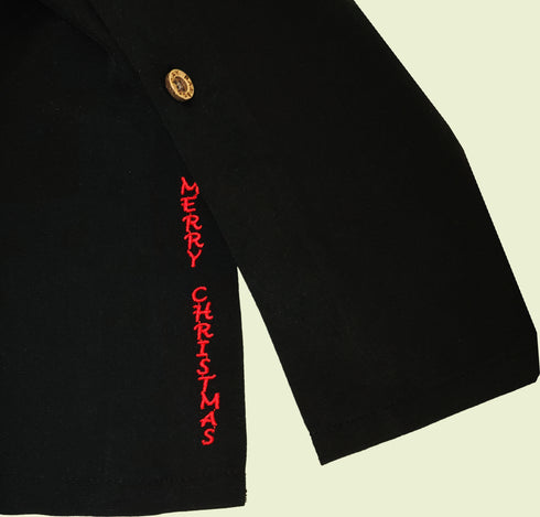 Flying Santa Embroidered Christmas Shirt