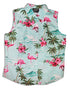 RJC Womens Pink Flamingo Hibiscus Sleeveless Button Down Shirt