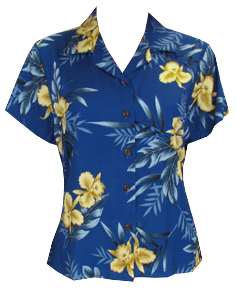 Two Palms women's Orchid Fern Fitted Blouse