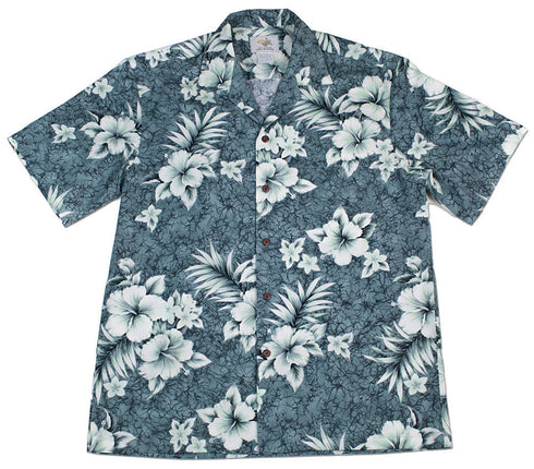 Two Palms Men's Crack Hibiscus Aloha Shirt