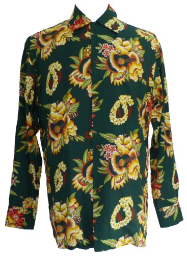 Pineapple Juice Mens Ukulele Lei Long Sleeve Vintage Shirt