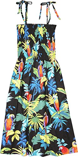 RJC Womens S - XL Jungle Parrot Elastic Tube Top Sundress