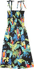 RJC Womens S - XL Jungle Parrot Elastic Tube Top Sundress