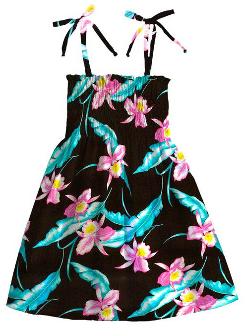 Okika Orchid Girl's Hawaiian Smocked Dress